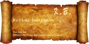 Koltay Benjámin névjegykártya