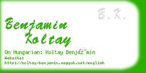 benjamin koltay business card